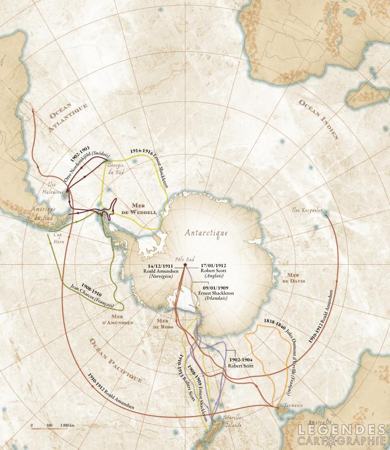 Les explorateurs en Antarctique