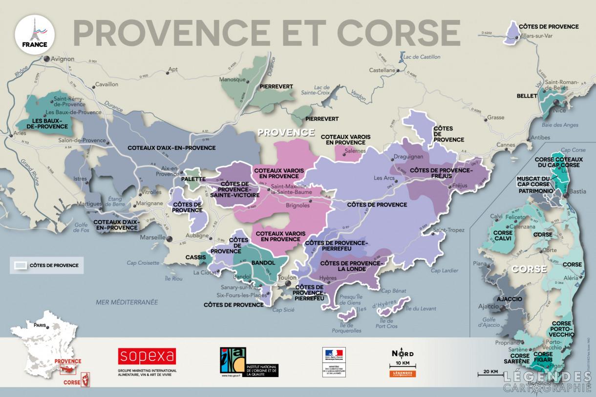 Les vignobles de Provence et de Corse